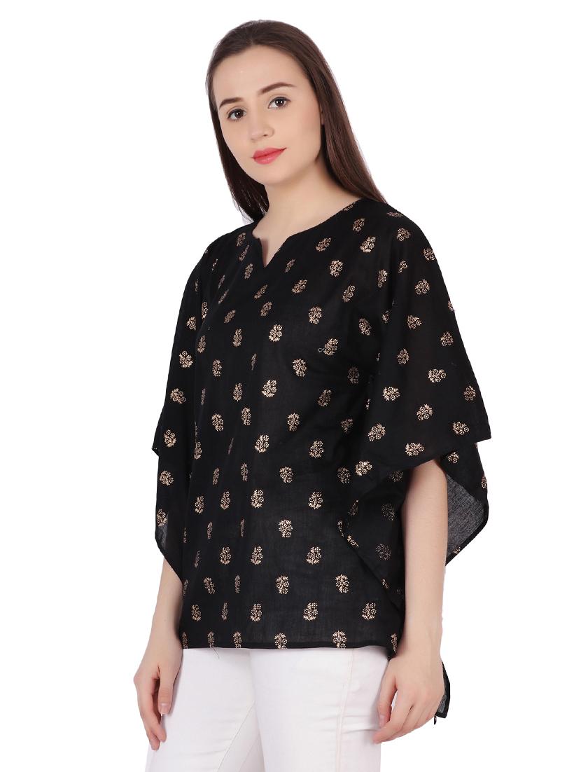 kimono sleeves foil print tunic  - 17396001 -  Standard Image - 1