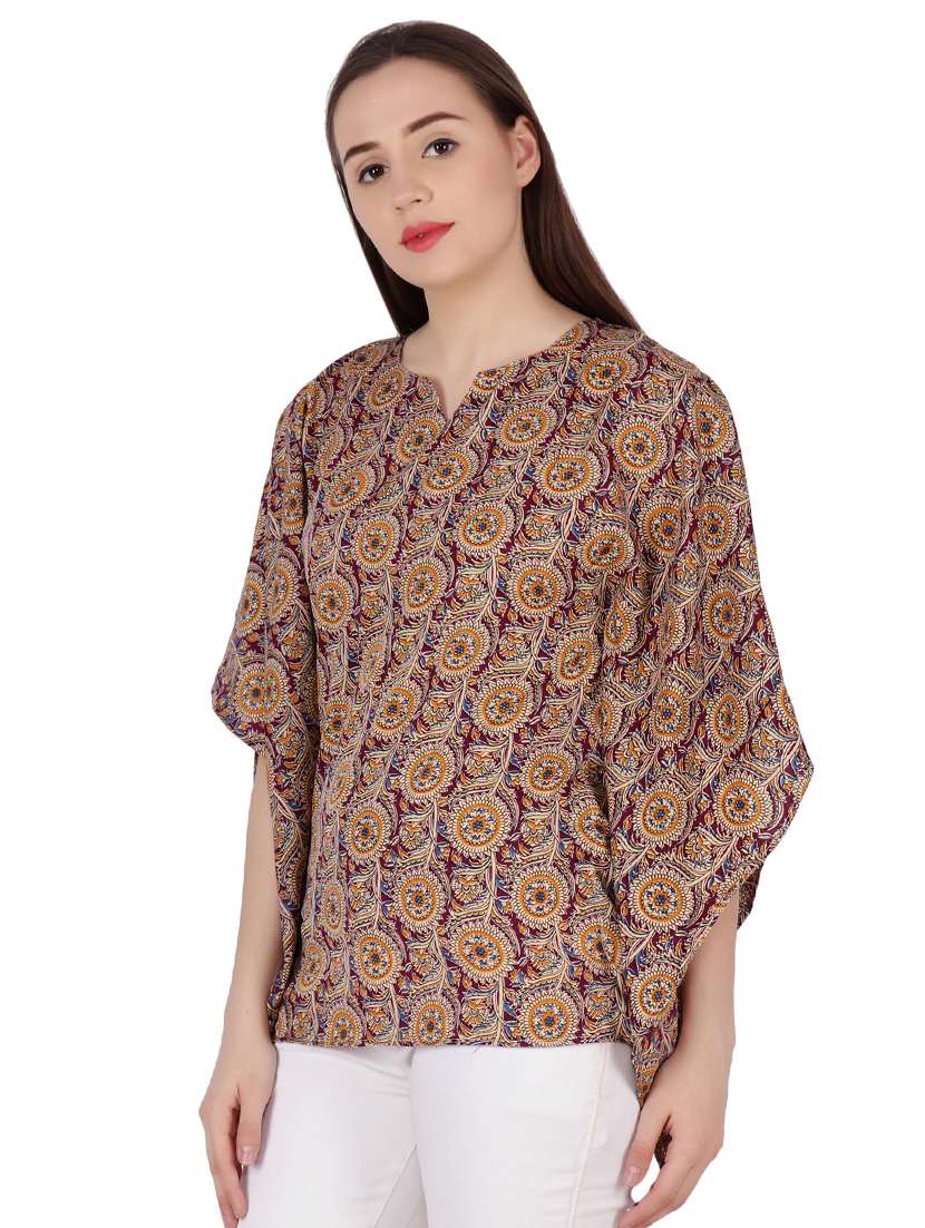 notch neck floral tunic - 17396003 - Standard Image - 1