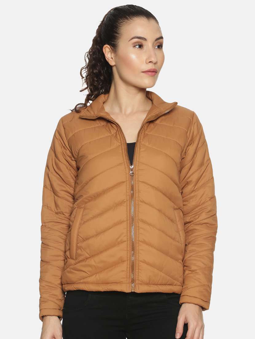 zip up quilted jacket