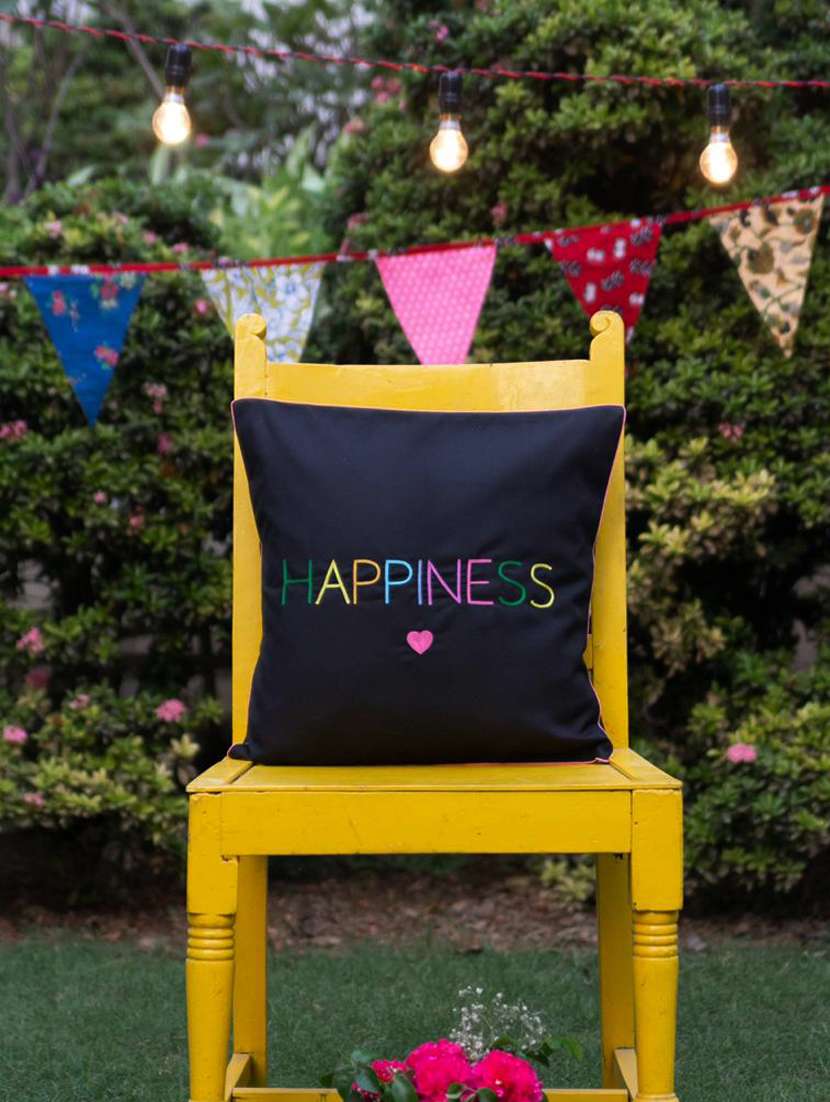 happiness cushion cover