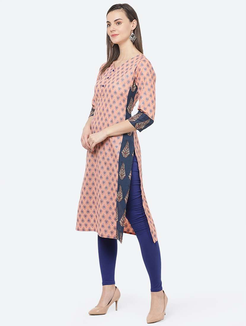 women's straight kurta - 17396953 - Standard Image - 1