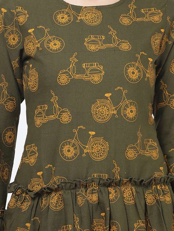 round neck printed a-line top - 17396969 - Standard Image - 4