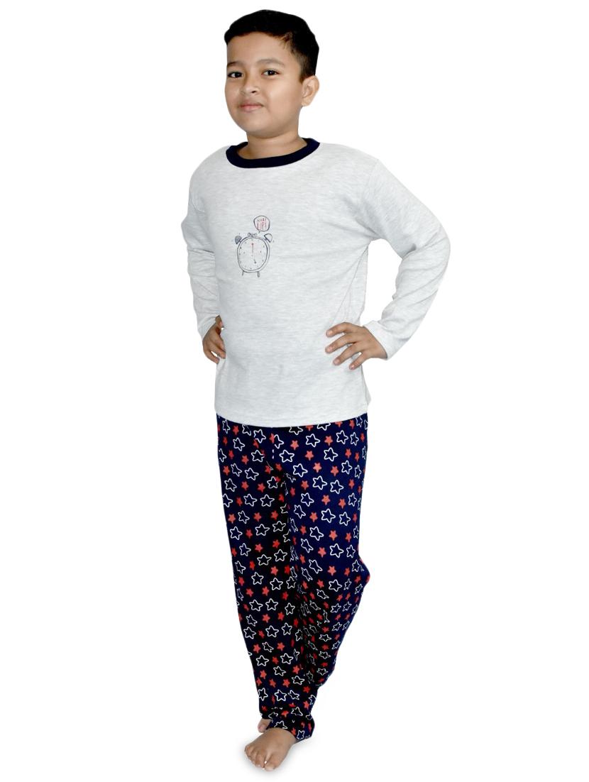 grey cotton pyjama set nightwear - 17397089 -  Standard Image - 1