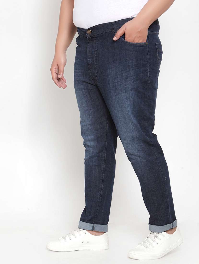 mens plus size slim fit plain jeans - 17397429 -  Standard Image - 1