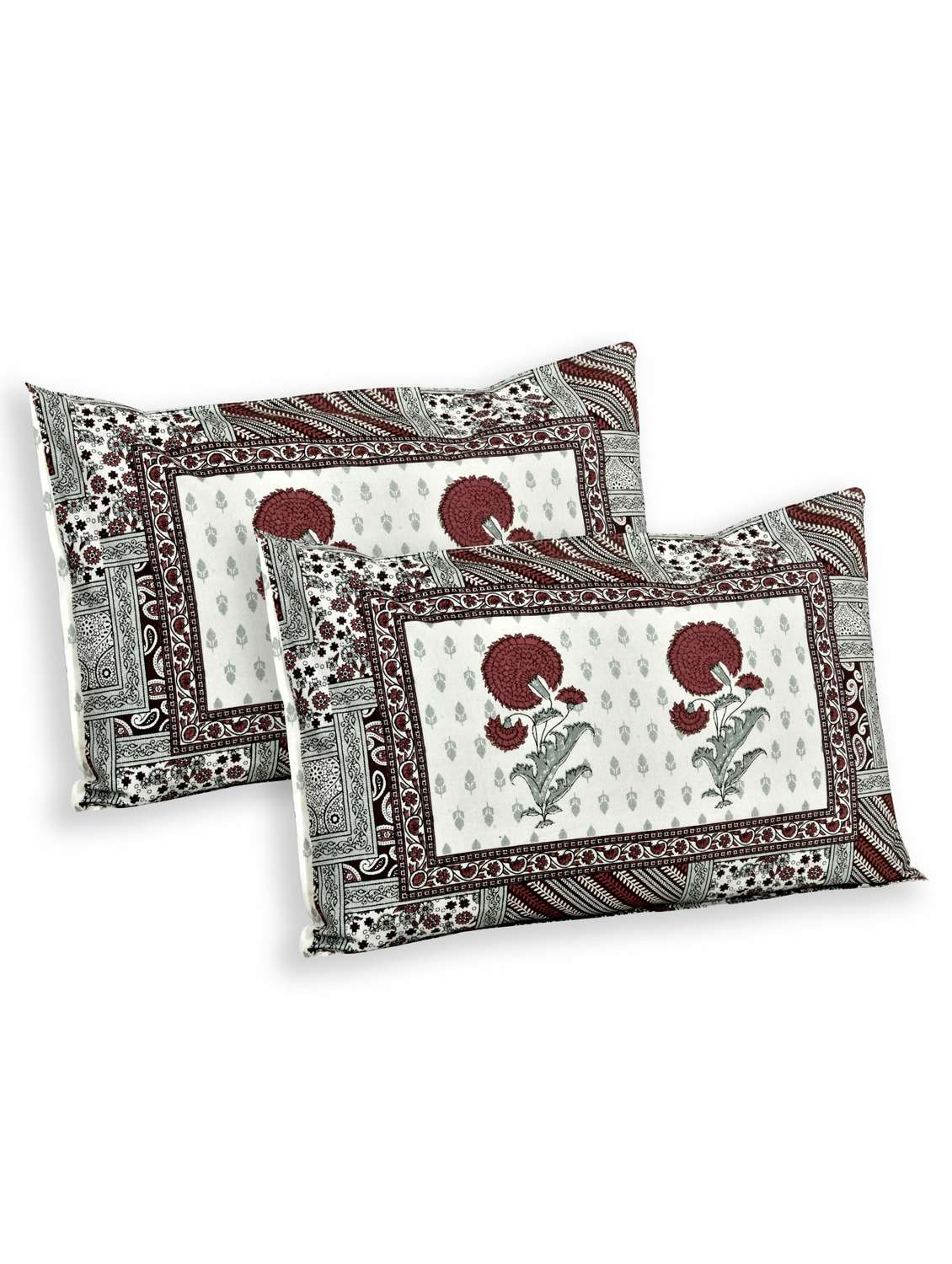  cotton jaipuri print king size bedsheet with 2 pillow covers - 17397740 -  Standard Image - 1