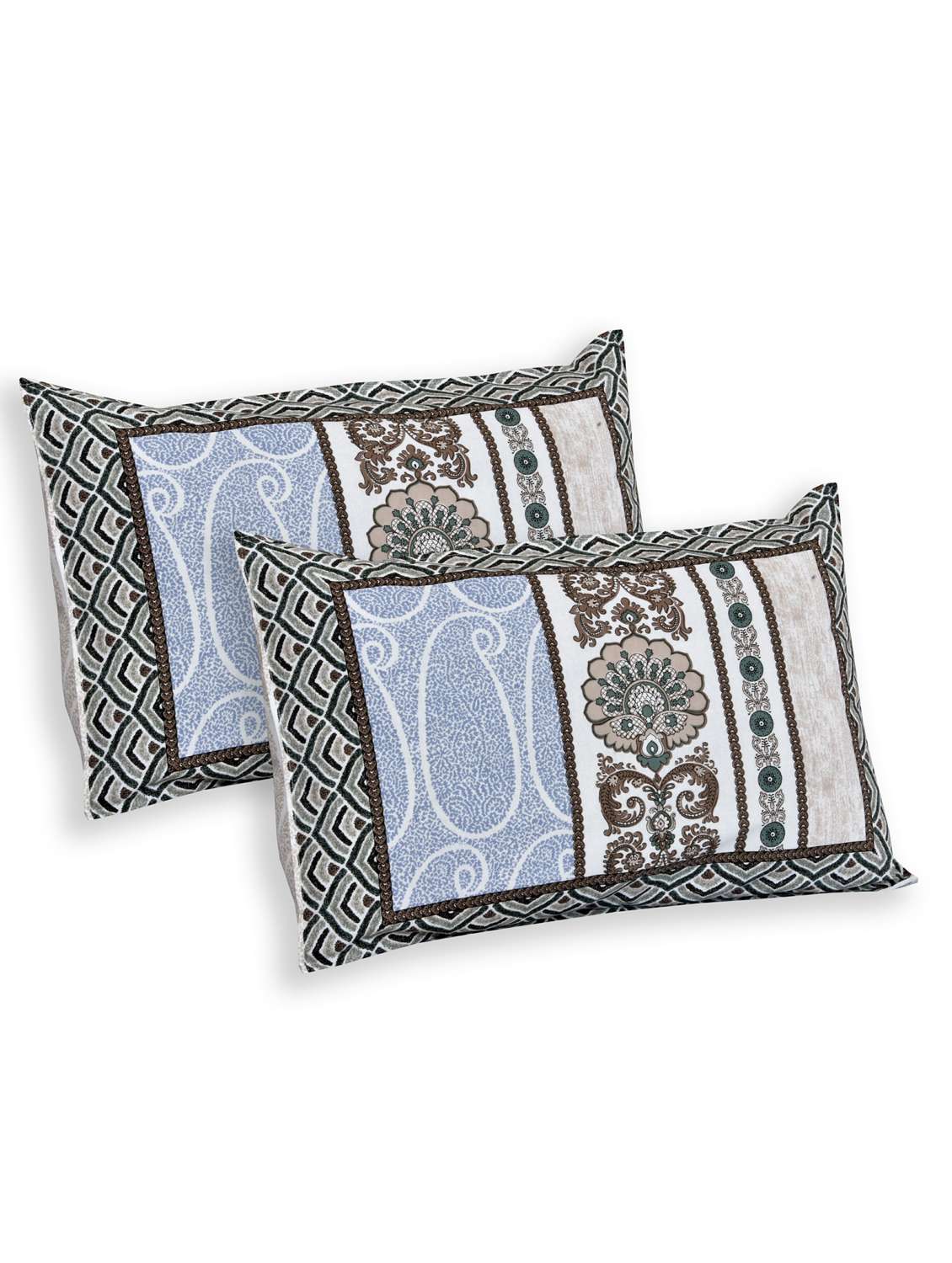  cotton jaipuri print king size bedsheet with 2 pillow covers - 17397748 -  Standard Image - 1