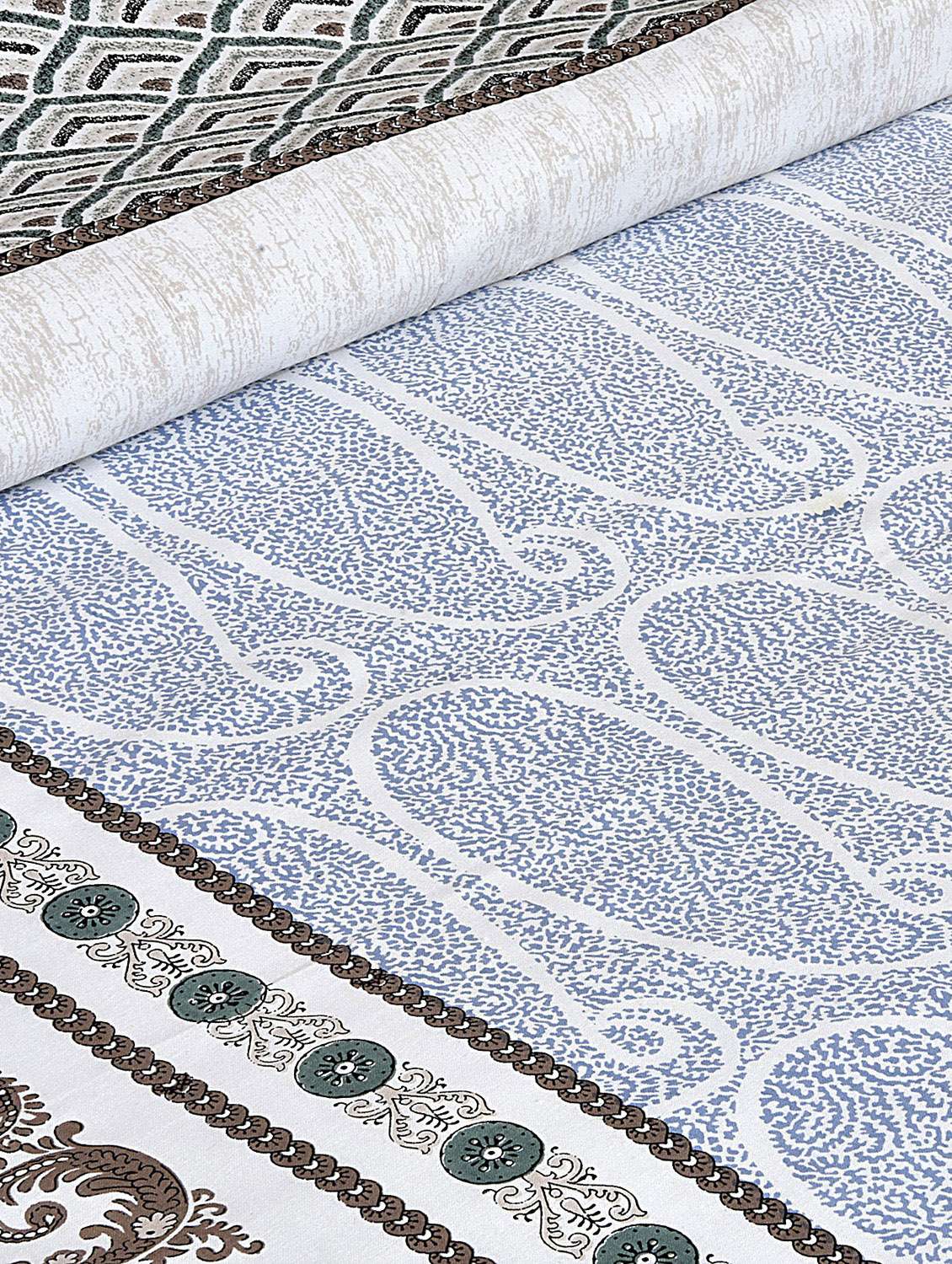 cotton jaipuri print king size bedsheet with 2 pillow covers - 17397748 - Standard Image - 4