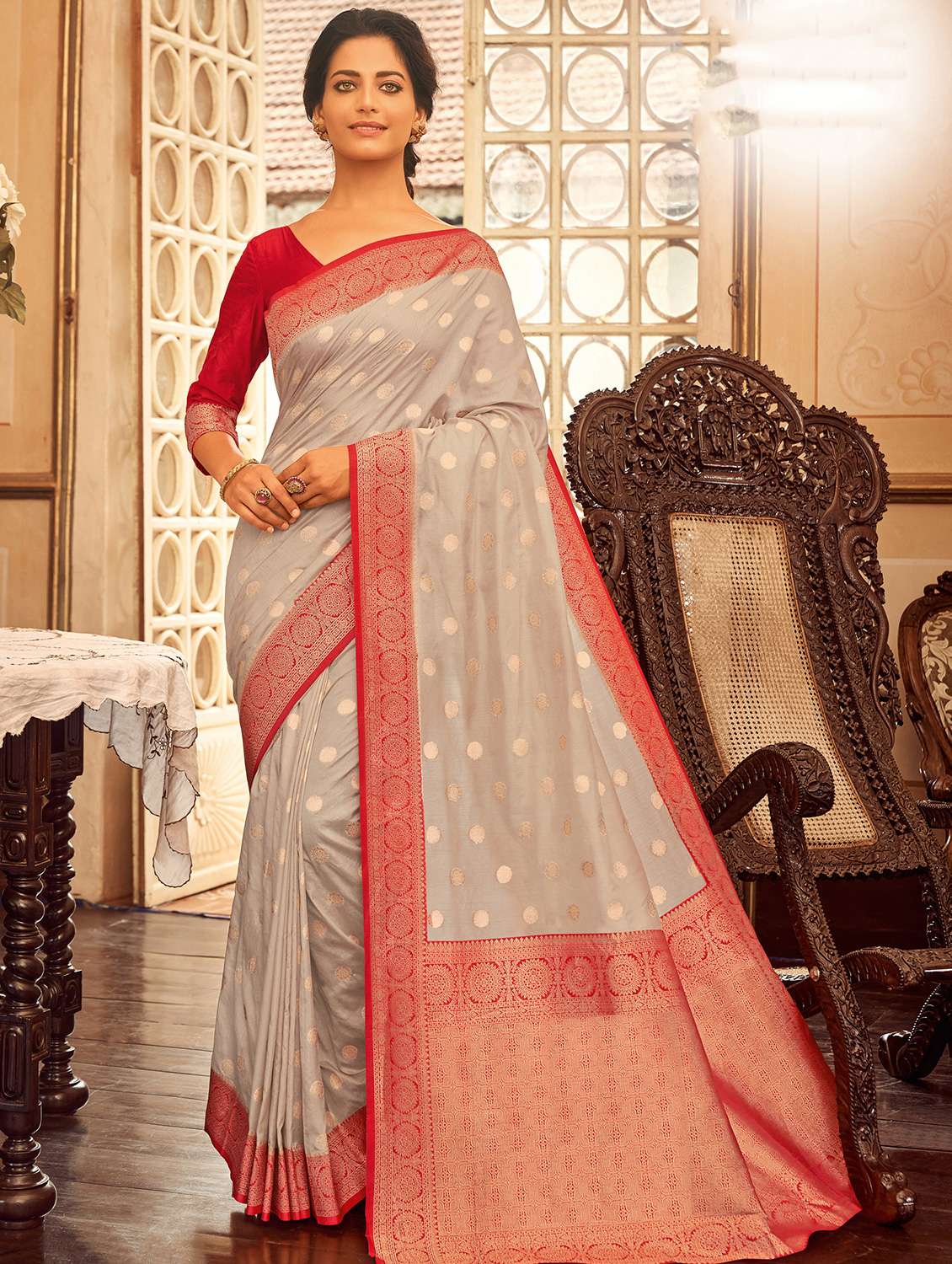 zari chanderi saree