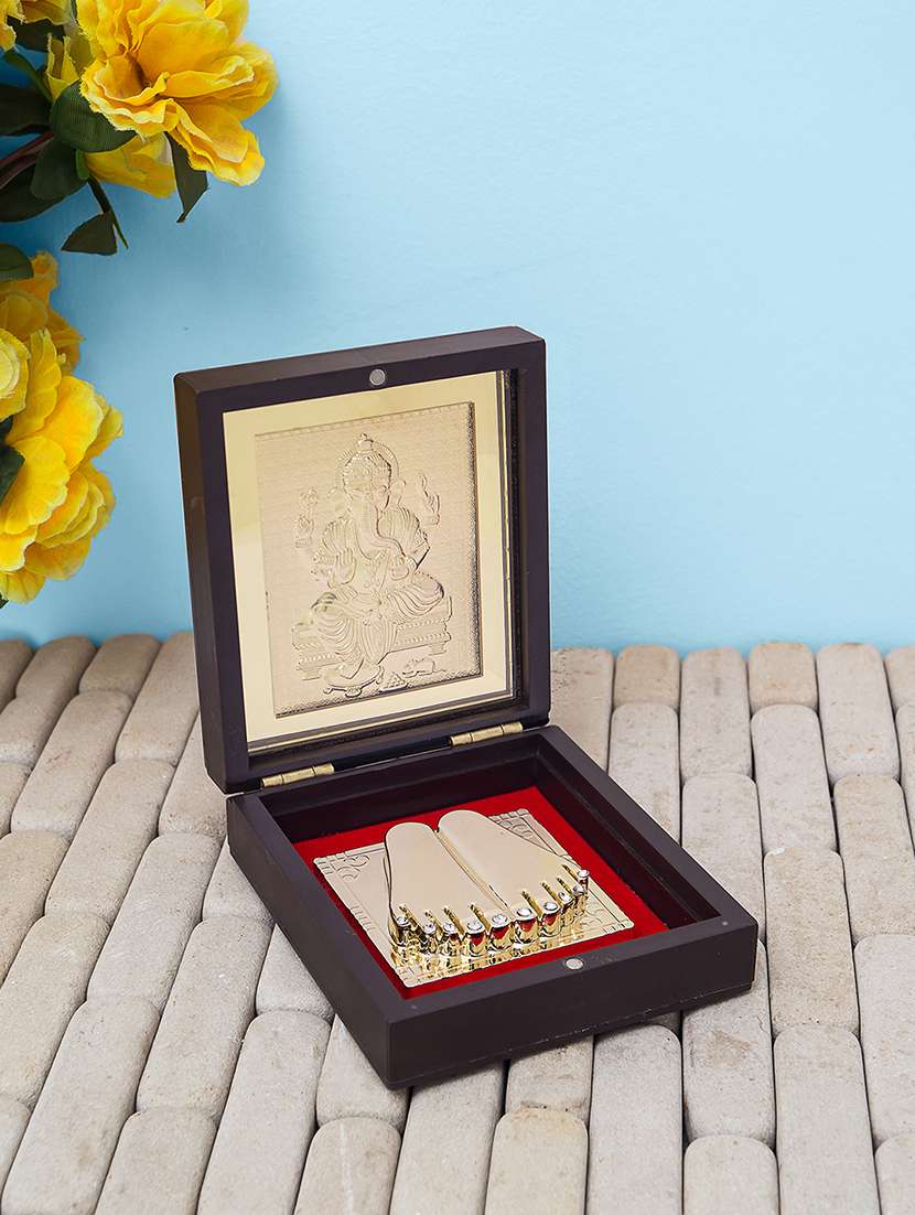 24 ct gold foil ganesh pooja box