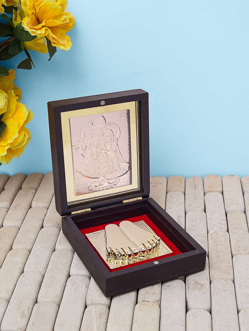 24 ct gold foil radha krishna pooja box