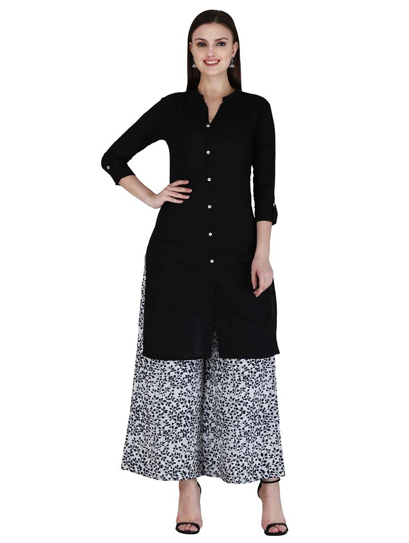 solid kurta with palazzo set