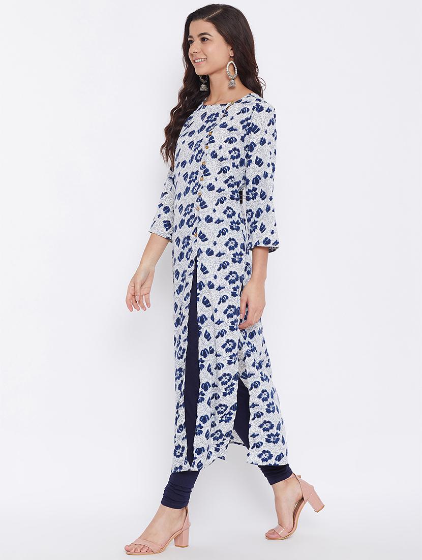 printed high slit kurta - 17401784 -  Standard Image - 1