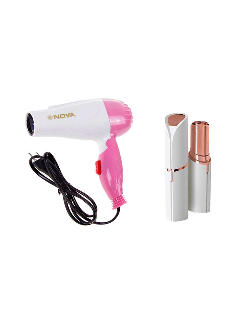 nova hair dryer and flawless electric eyebrow/face/lip/nose/chin hair remover/epilator for women - 17403509 -  Zoom Image - 0