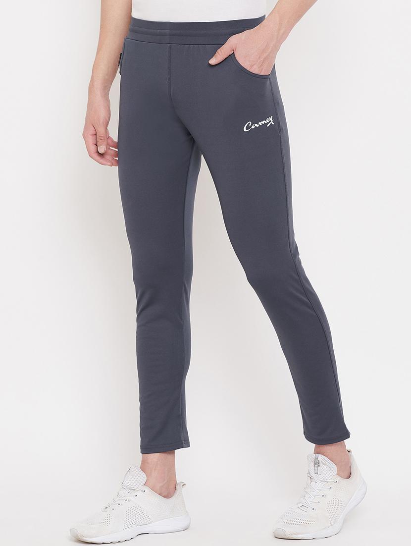 grey solid full length track pant - 17404062 -  Standard Image - 1