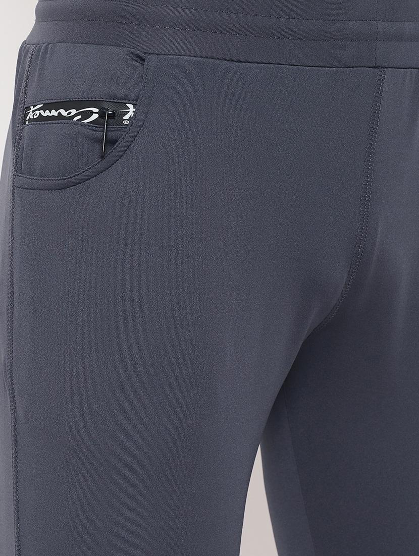 grey solid full length track pant - 17404062 - Standard Image - 4