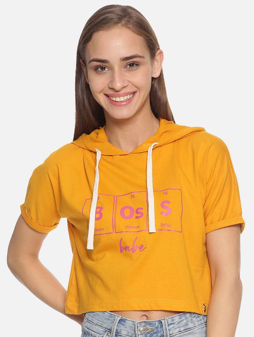 women's chest print round neck t-shirt