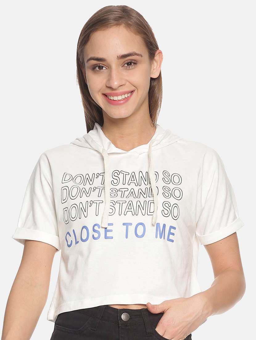 women's chest print round neck t-shirt