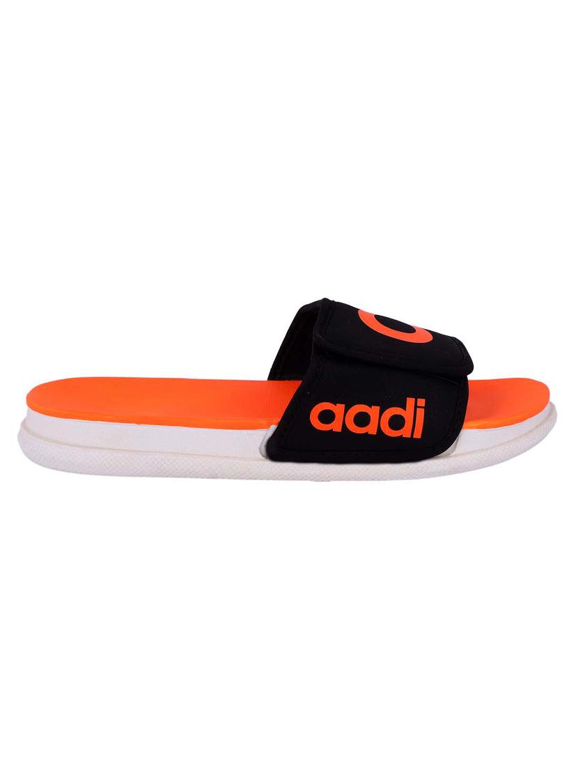 orange faux leather slip on slippers - 17405576 - Standard Image - 1