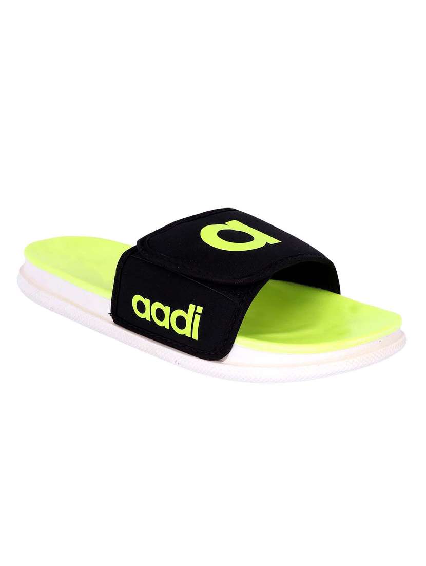 green faux leather slip on slippers - 17405577 -  Zoom Image - 0