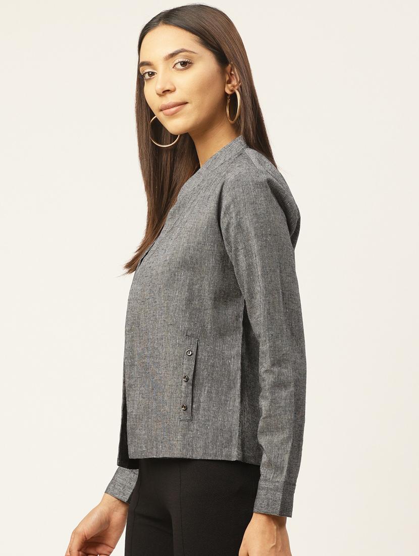 mandarin neck formal blazer - 17406027 - Standard Image - 1