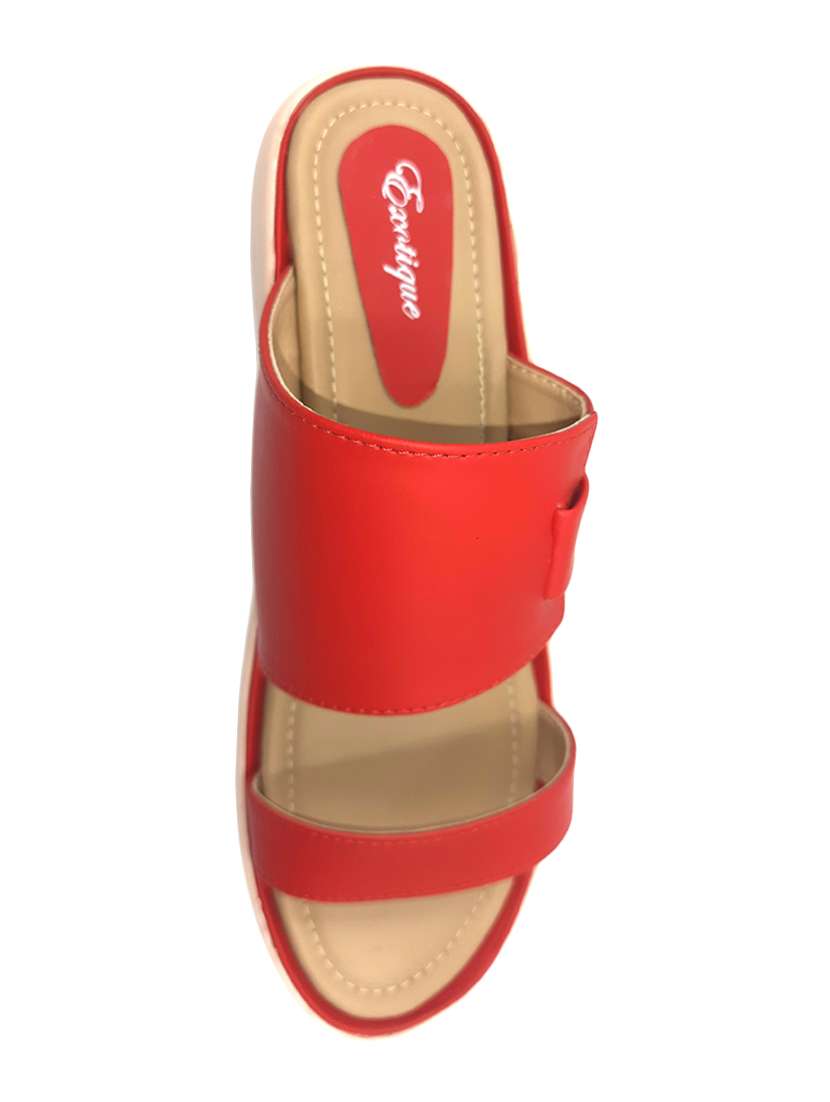 red leatherette slip on sandals - 17406057 -  Standard Image - 4