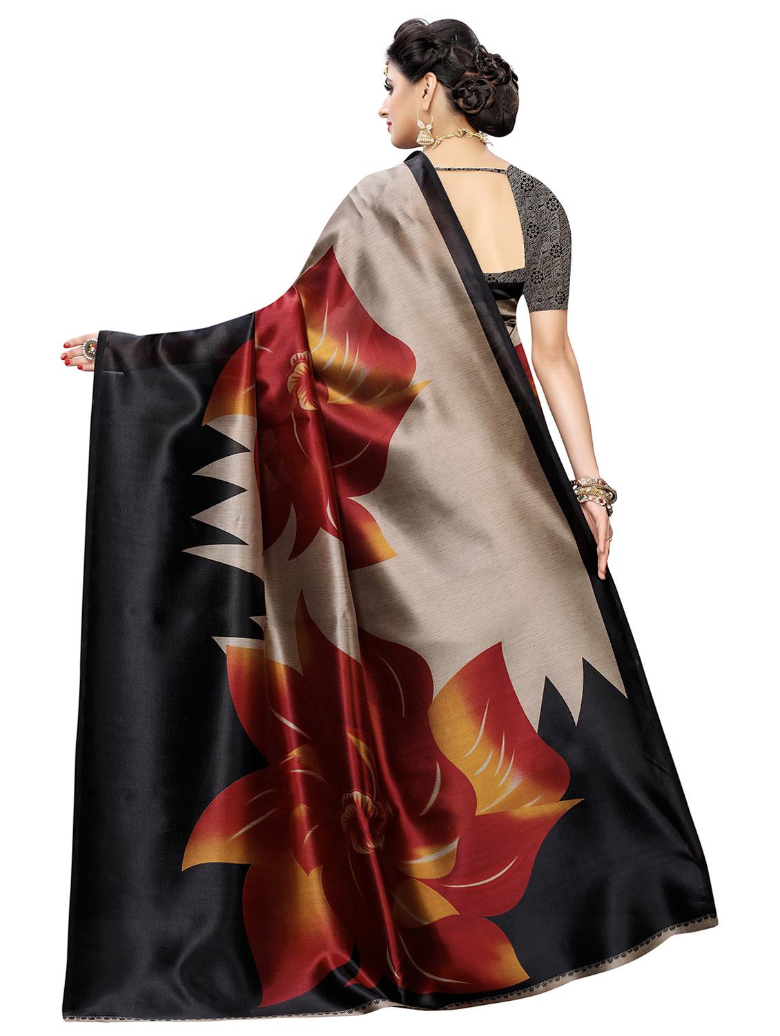 floral half and half saree with blouse - 17406685 - Standard Image - 1
