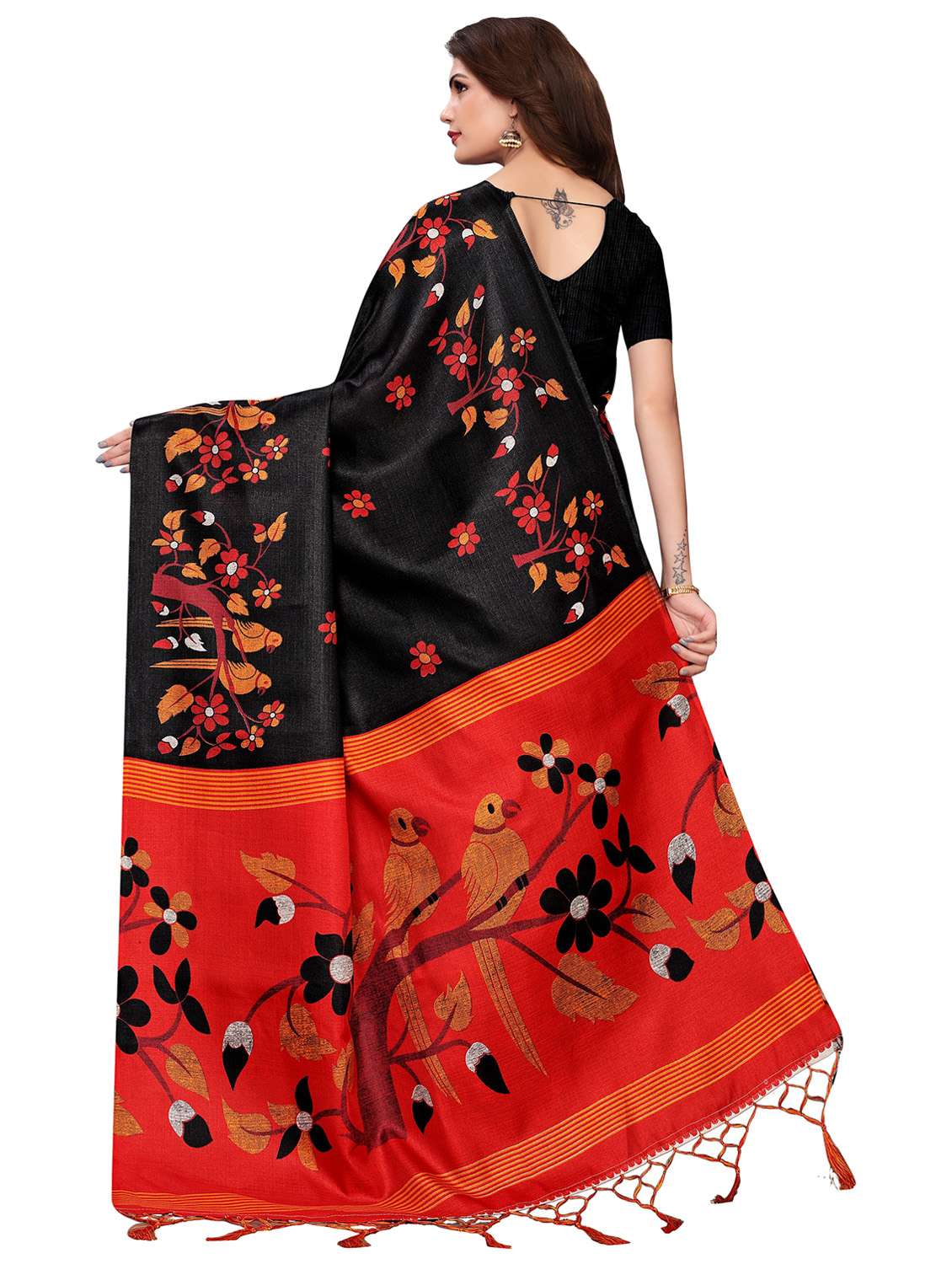 floral mysore silk saree with blouse - 17406693 - Standard Image - 1