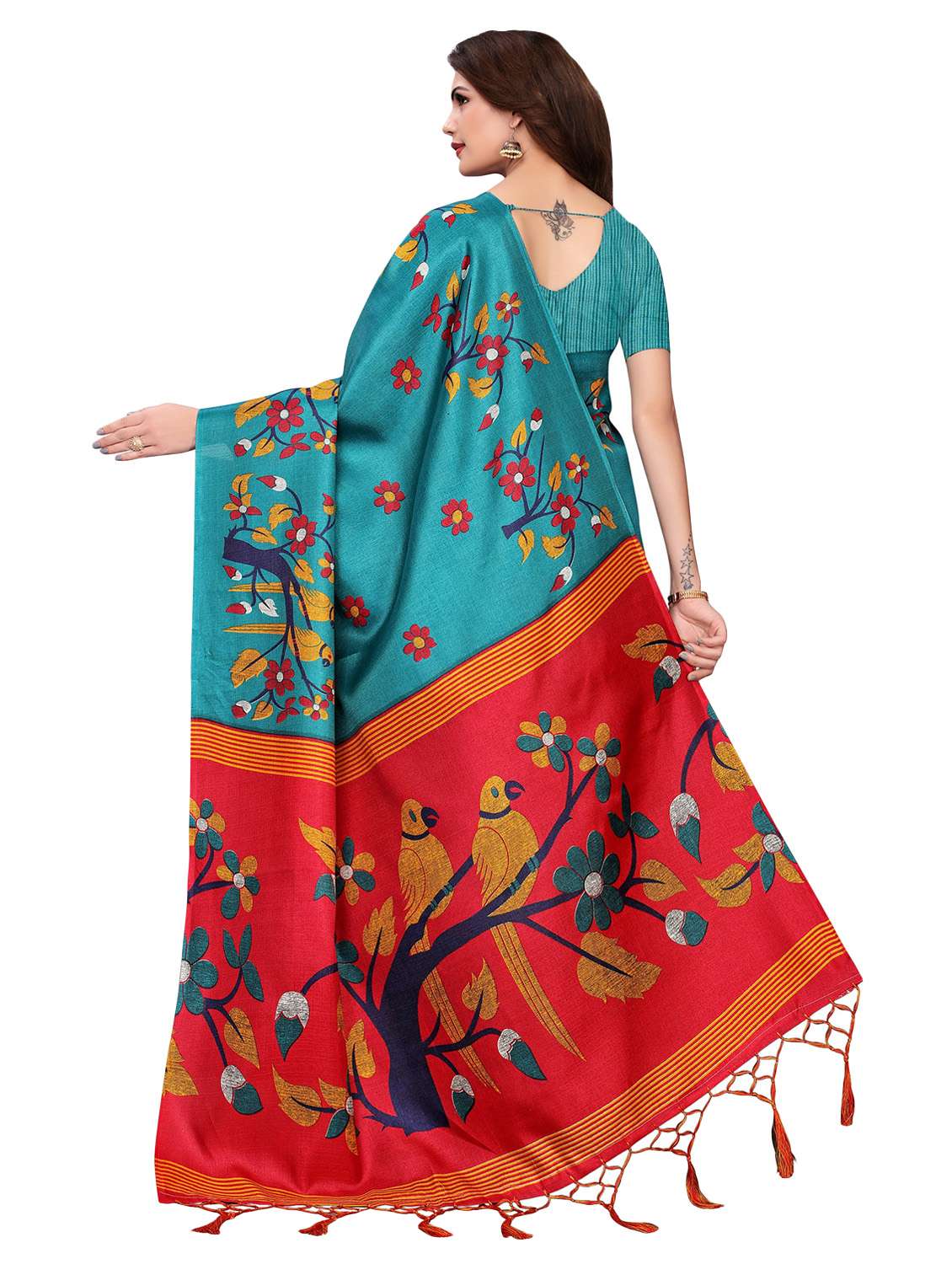 floral mysore silk saree with blouse - 17406696 - Standard Image - 1