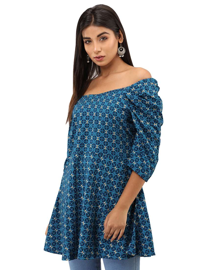 boat neck printed tunic  - 17407003 -  Standard Image - 1