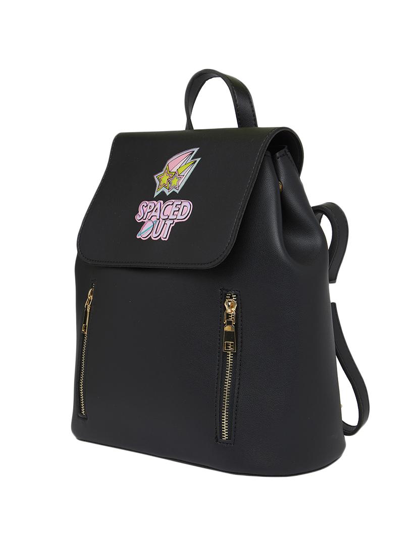 black leatherette (pu) fashion backpack - 17407590 - Standard Image - 4