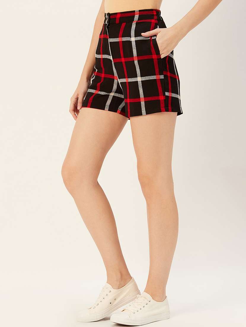 high rise checkered shorts - 17408528 -  Standard Image - 1