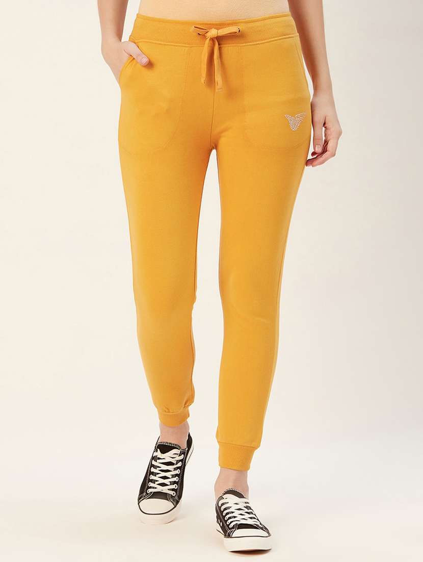 high rise solid joggers 