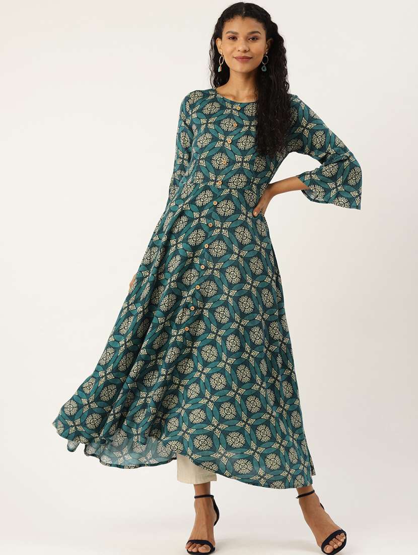 printed flared kurta