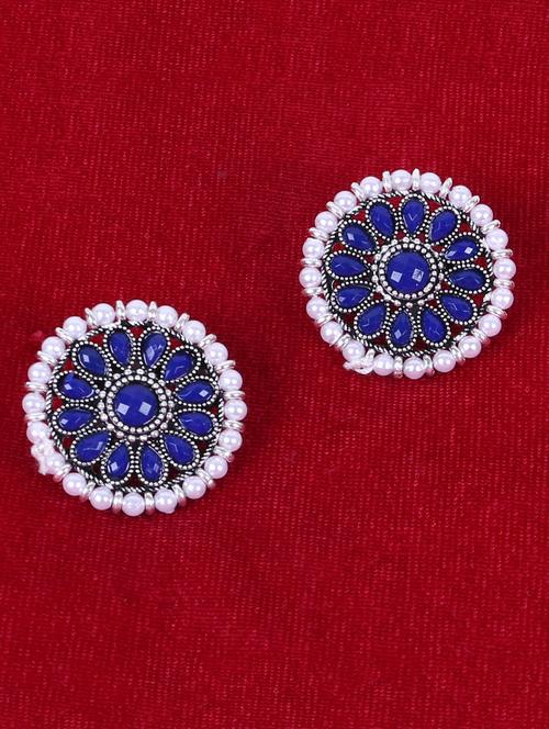 blue brass studs earring - 17410107 -  Standard Image - 0