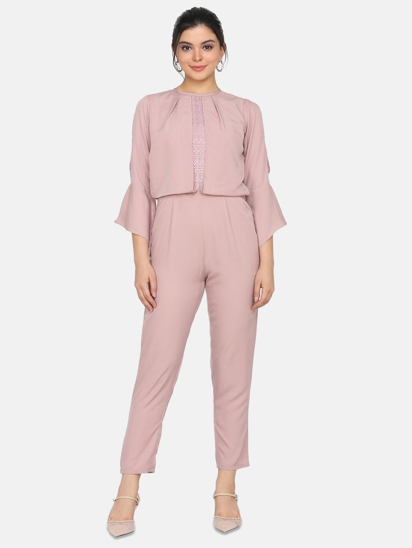 lace detail full leg jumpsuit
