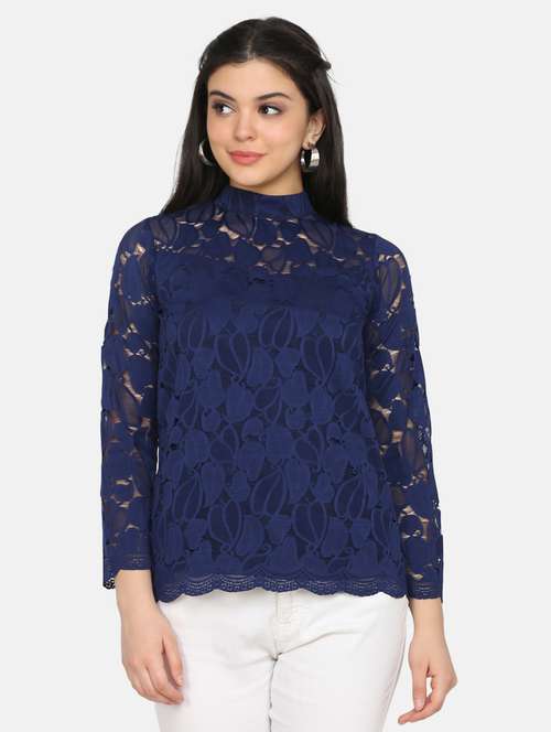 women's straight high neck top - 17411437 - Standard Image - 0