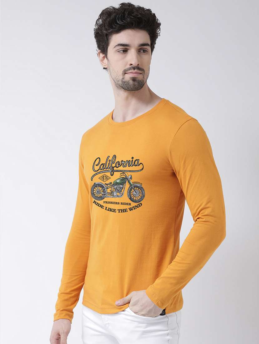yellow chest print t-shirt - 17411537 -  Standard Image - 1