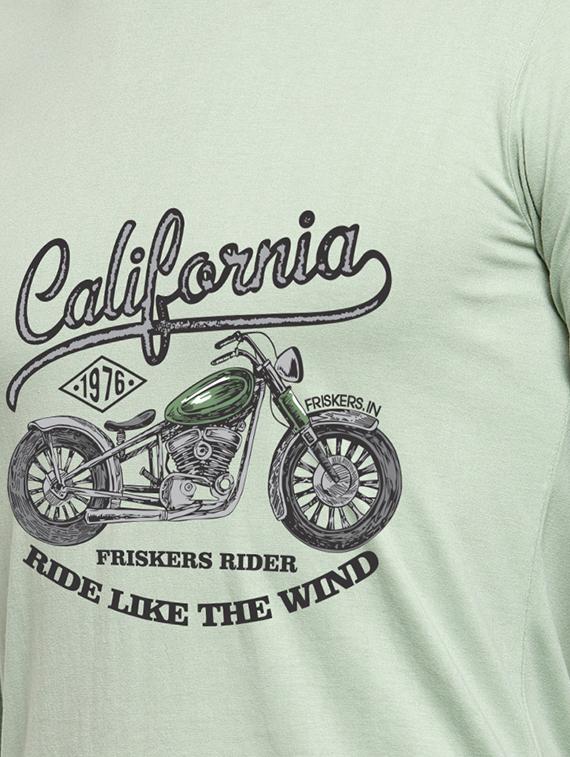 light green chest print t-shirt - 17411538 - Standard Image - 4