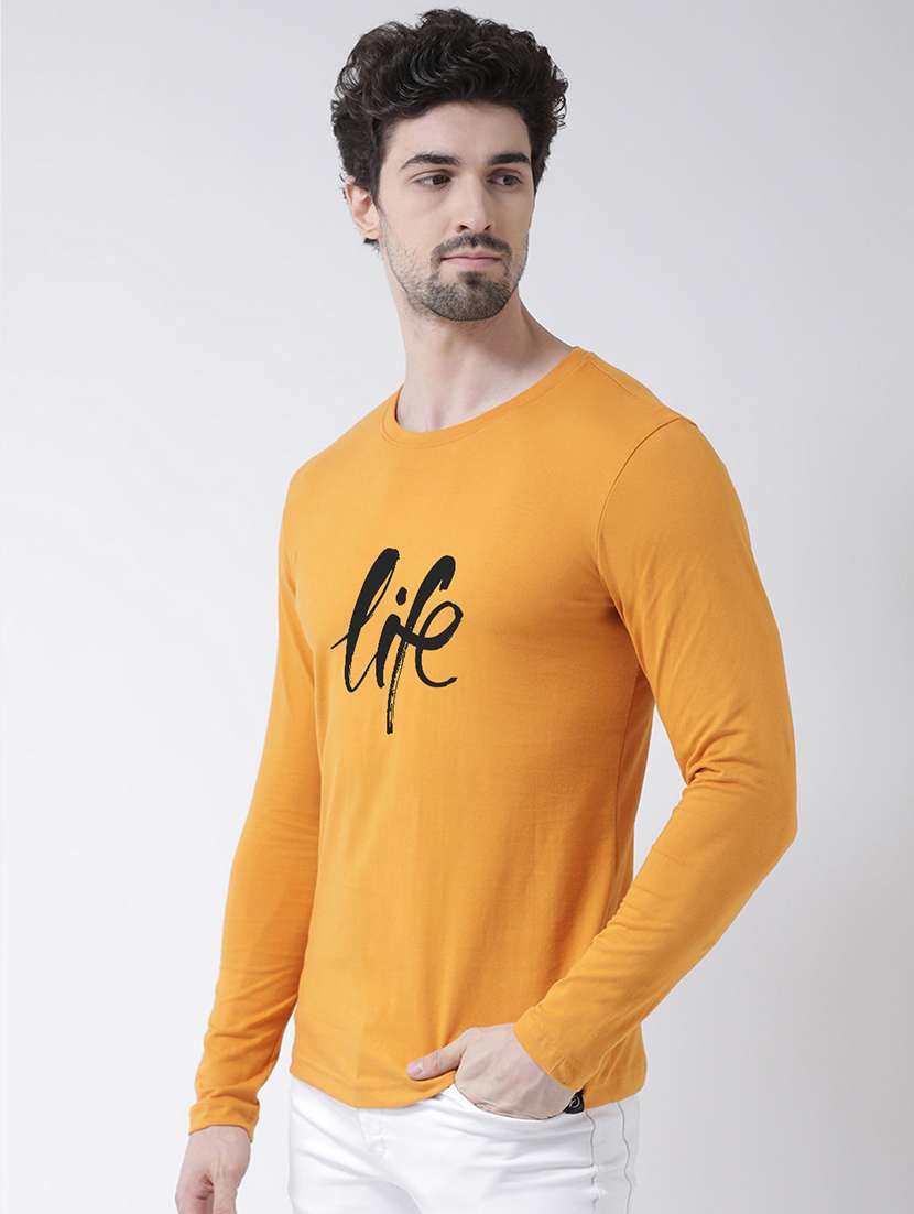 orange chest print t-shirt - 17411547 - Standard Image - 1