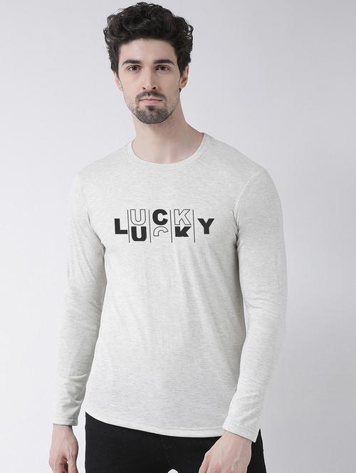 grey chest print t-shirt - 17411566 -  Standard Image - 0