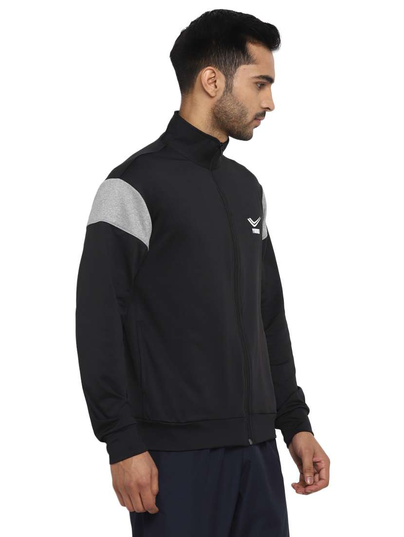 black color block casual jacket - 17411606 -  Standard Image - 1