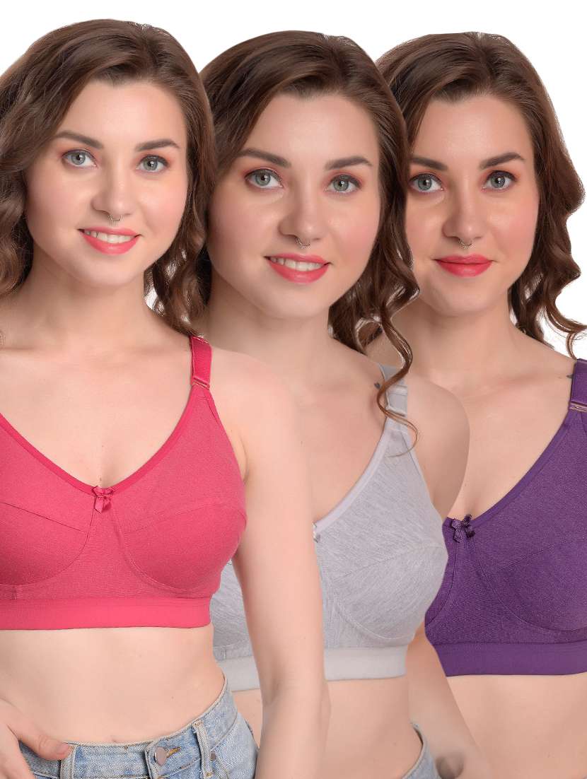 set of 3 solid minimizer bra