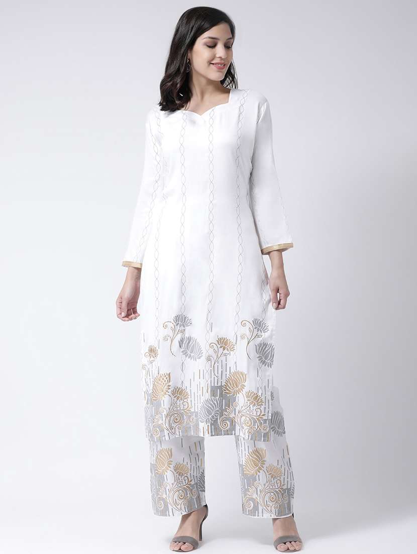 foil print kurta palazzo set