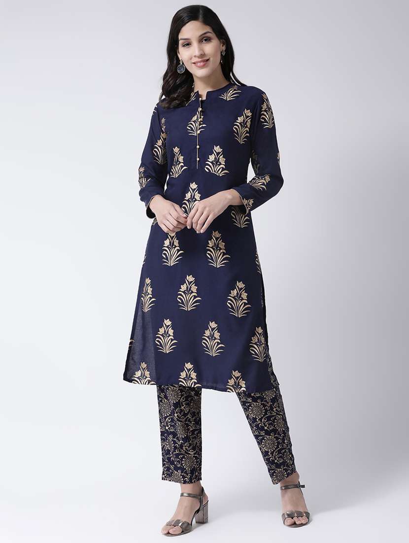 foil print kurta pant set