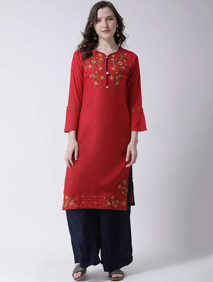 embroidered kurta palazzo set