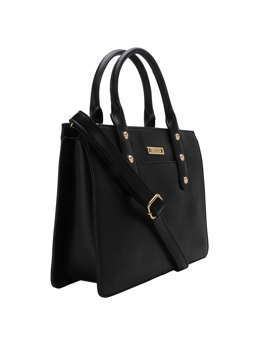 black leatherette handbag - 17415154 - Standard Image - 4