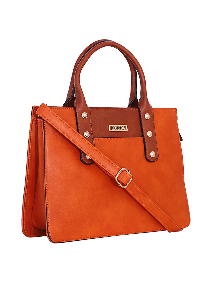 orange leatherette handbag - 17415155 - Standard Image - 4