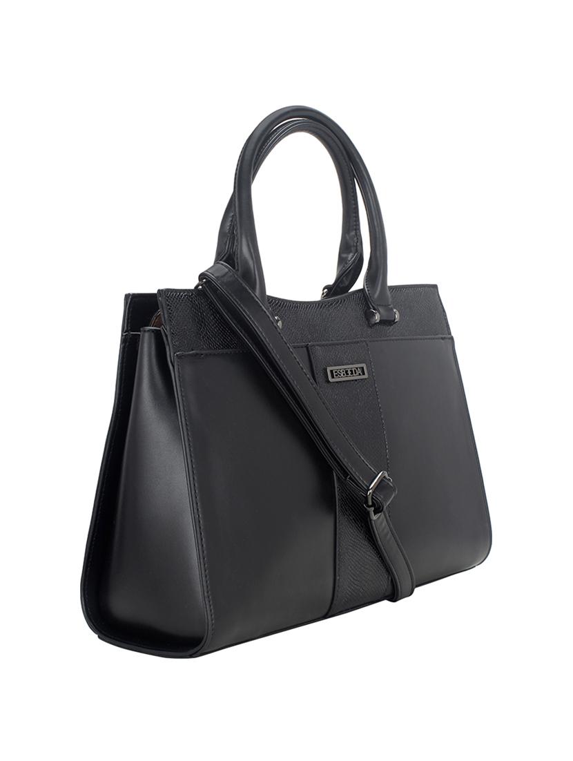 black leatherette handbag - 17415165 - Standard Image - 4