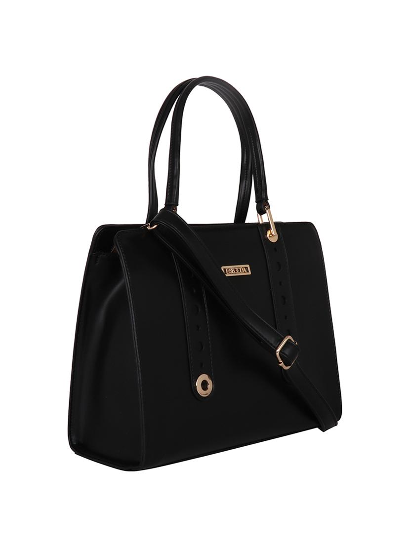 black leatherette handbag - 17415177 - Standard Image - 4