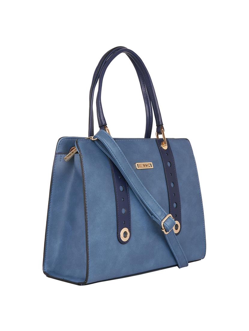 blue leatherette handbag - 17415180 - Standard Image - 4